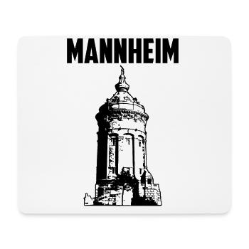 Mannheim Wasserturm Schwarz - Mousepad (Querformat) - Weiß - Vorne