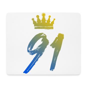 91 Number crown - Mouse Pad (horizontal) - white - Front