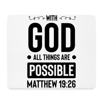 Dieu Tout est possible Bible - Tapis de souris (format paysage) - blanc - Devant