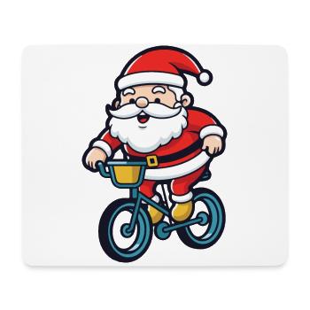 Santa Claus Bicycle Comic Christmas - Mouse Pad (horizontal) - white - Front
