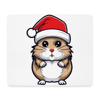 Hamster Noël Animal Portrait Noël - Tapis de souris (format paysage) - blanc - Devant
