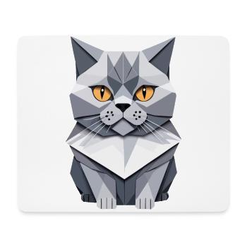 Britisch Kurzhaar Katze Origami - Mousepad (Querformat) - Weiß - Vorne