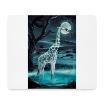 Giraffe im Mondschein - Mousepad (Querformat) - Weiß - Vorne