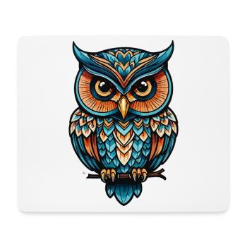 Eule Neo Traditional - Mousepad (Querformat) - Weiß - Vorne