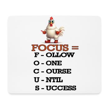 Citation de poulet motivante, concentration et succès, plaisir - Tapis de souris (format paysage) - blanc - Devant