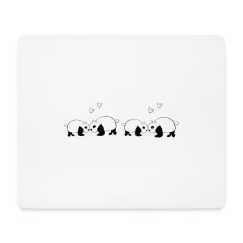 Panda Pattern Animal Love Animals Line - Mouse Pad (horizontal) - white - Front