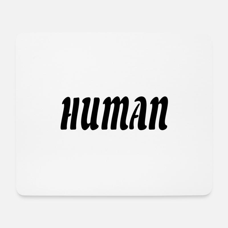 Schriftzug Human LGBT - Mousepad (Querformat) - Weiß