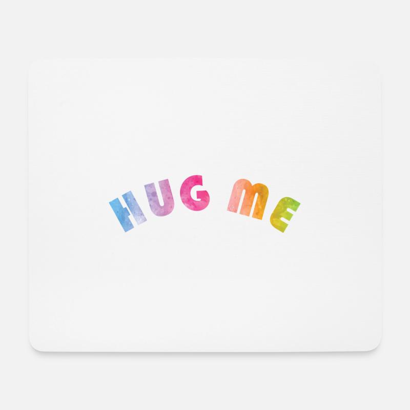 HUG ME Regenbogenfarben - Mousepad (Querformat) - Weiß