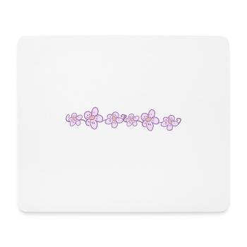 flowers purple line line planting - Mouse Pad (horizontal) - white - Front