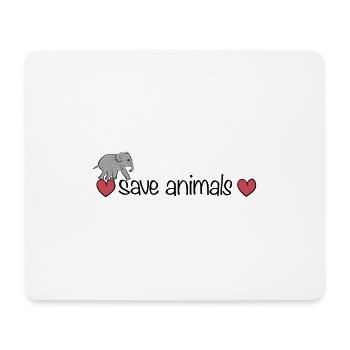 Herzen rette Tiere Tier Elefant - Mousepad (Querformat) - Weiß - Vorne