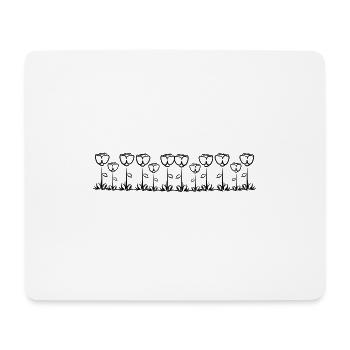 line flowers rose stroke - Mouse Pad (horizontal) - white - Front