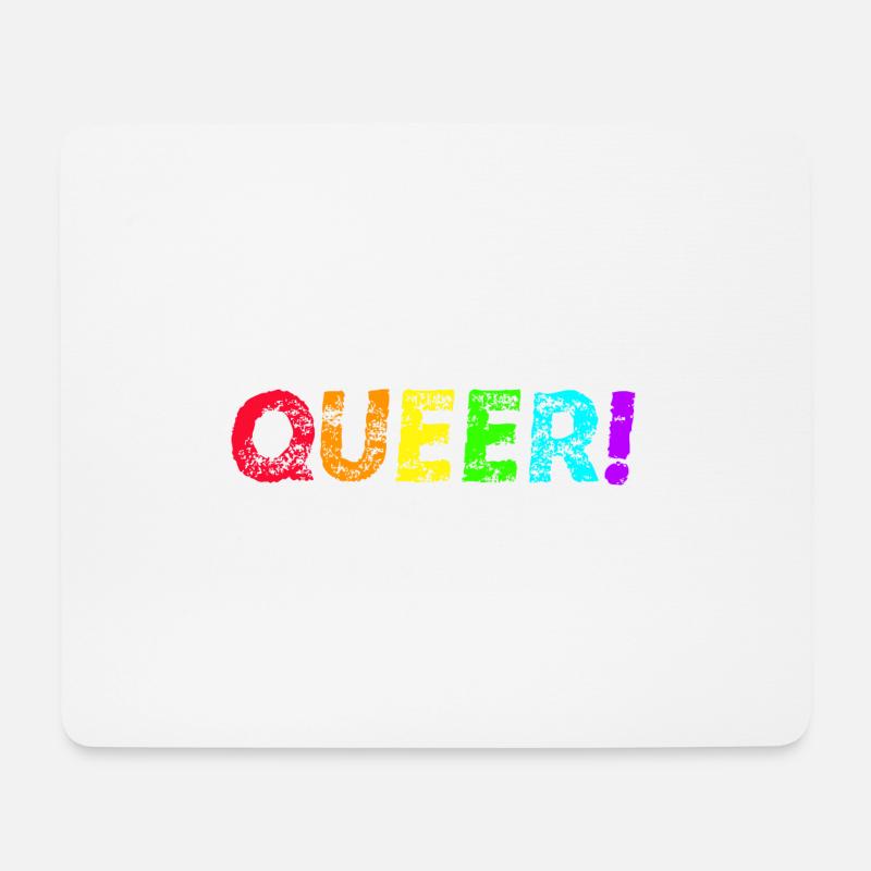 Queer! Geschenkidee Regenbogen LGBTQ+ Pride Month - Mousepad (Querformat) - Weiß