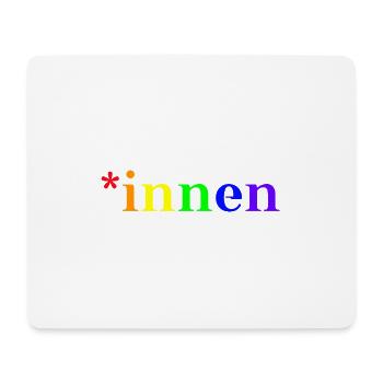 *innen Geschenkidee Gendern Regenbogenfarben queer - Mousepad (Querformat) - Weiß - Vorne