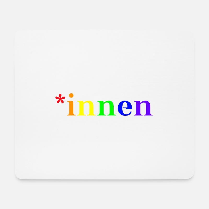 *innen Geschenkidee Gendern Regenbogenfarben queer - Mousepad (Querformat) - Weiß