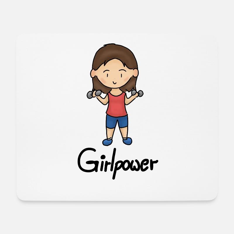 Girlpower - Mousepad (Querformat) - Weiß