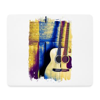 Akustikgitarre Gitarre Acoustic Guitar Musik - Mousepad (Querformat) - Weiß - Vorne