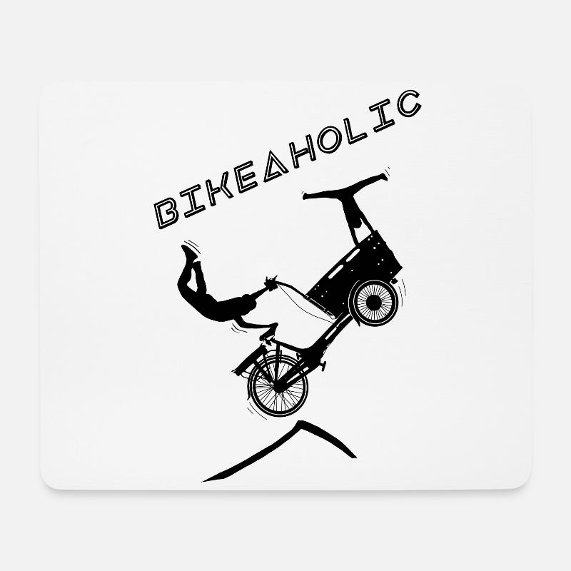 Bikeaholic lasten Rad Schwarz - Mousepad (Querformat) - Weiß