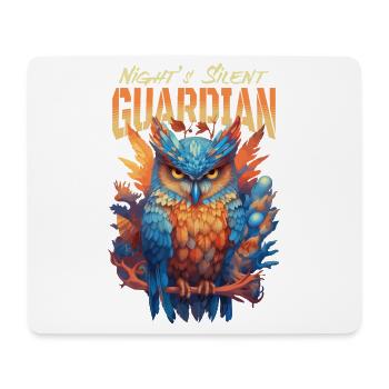 Owl Bird Guardian Night Nature Mystical Colorful Art - Mouse Pad (horizontal) - white - Front