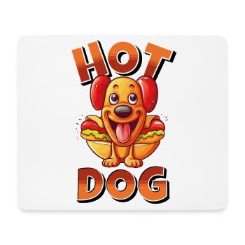 Hot Dog, Chien, Saucisse, Restauration Rapide, Jeu De Mots, Drôle, Humour - Tapis de souris (format paysage) - blanc - Devant