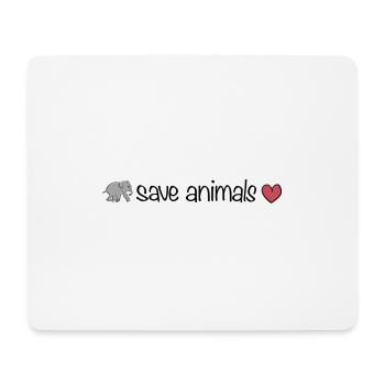 rette Tiere Tier Elefant Herz Tierschutz - Mousepad (Querformat) - Weiß - Vorne