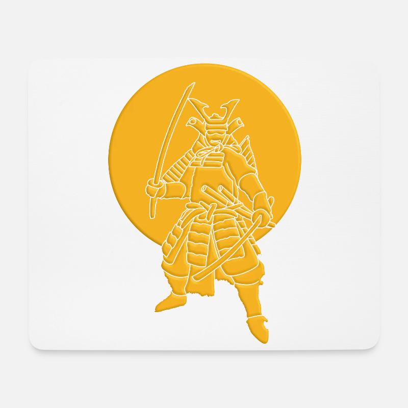 Samurai - Mousepad (Querformat) - Weiß