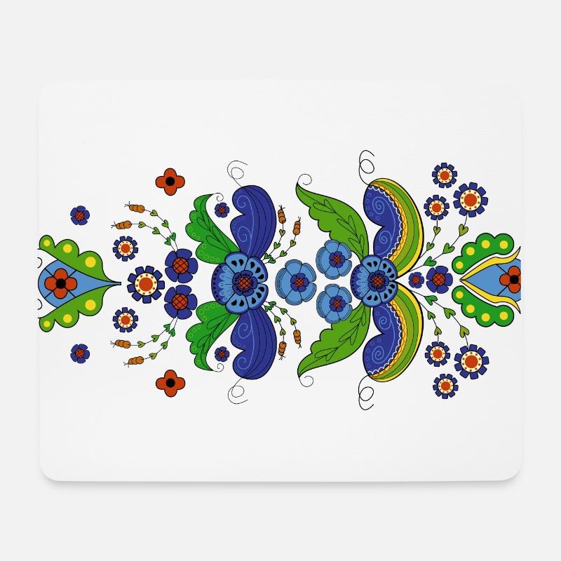 Folklore Blumen Kostüm - Kurbits - Mousepad (Querformat) - Weiß