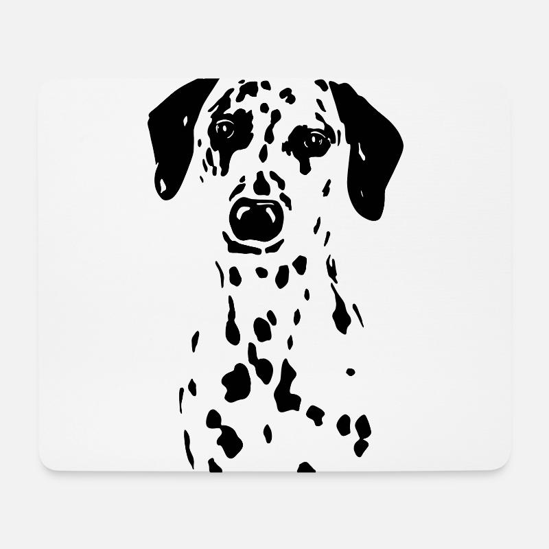 Dalmatiner Hund Welpe gepunktet schwarz weiß - Mousepad (Querformat) - Weiß