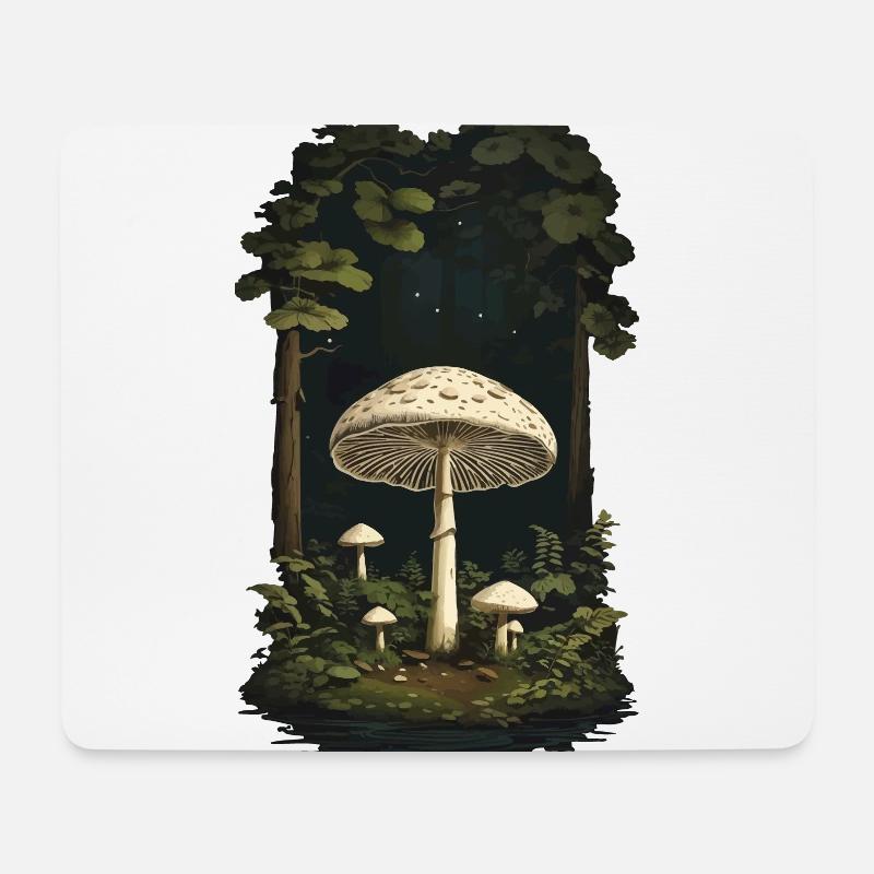 Goa Pilz Nacht Magie der Pilze Party Design - Mousepad (Querformat) - Weiß