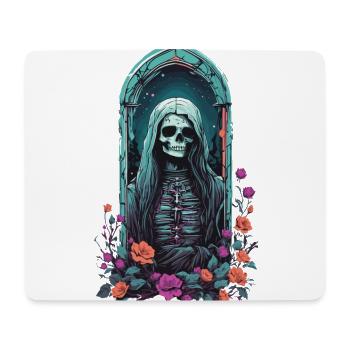 Gothic Pastel Skelett Lady Viktorianisch Halloween - Mousepad (Querformat) - Weiß - Vorne