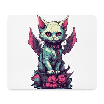 Goth Cat Vampire Demons Aesthetic - Mouse Pad (horizontal) - white - Front