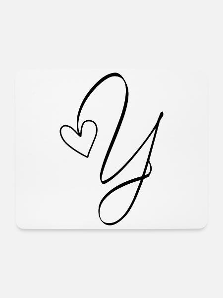 Buchstabe Y Ypsilon Buchstabe-Y Kalligrafie - Mousepad (Querformat) - Weiß