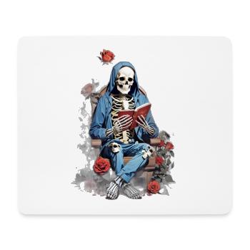 Skeleton Man and Roses: Un gothique et floral - Tapis de souris (format paysage) - blanc - Devant