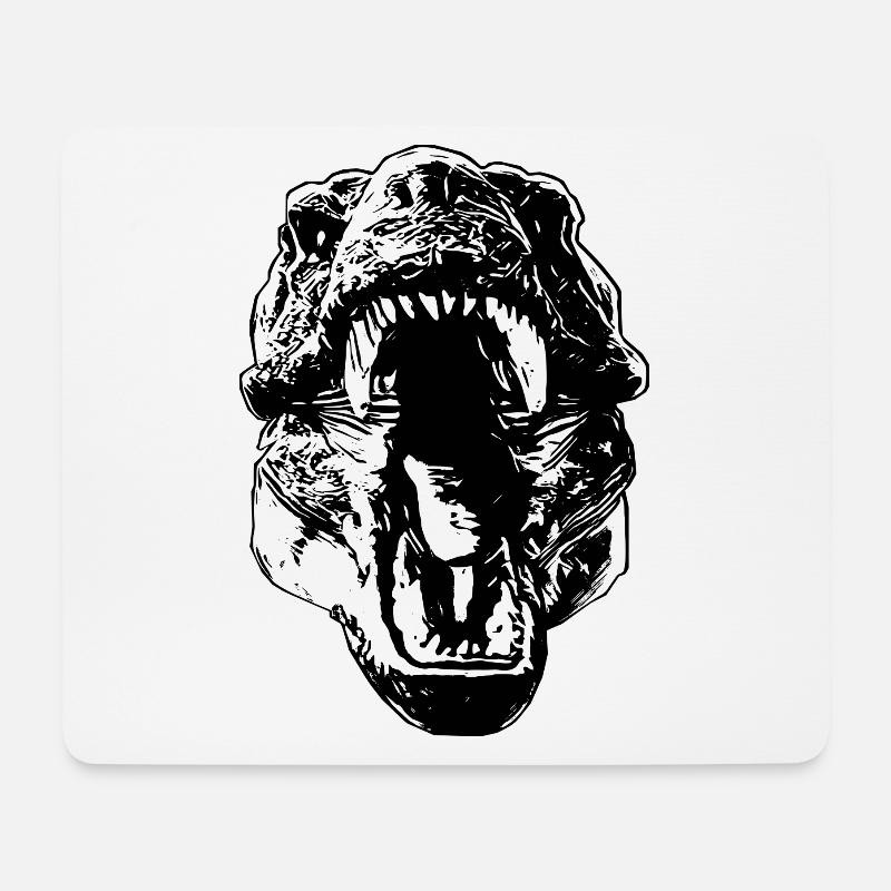 T-Rex - Mousepad (Querformat) - Weiß