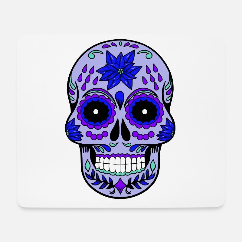 Sugar skull Schädel Halloween - Mousepad (Querformat) - Weiß