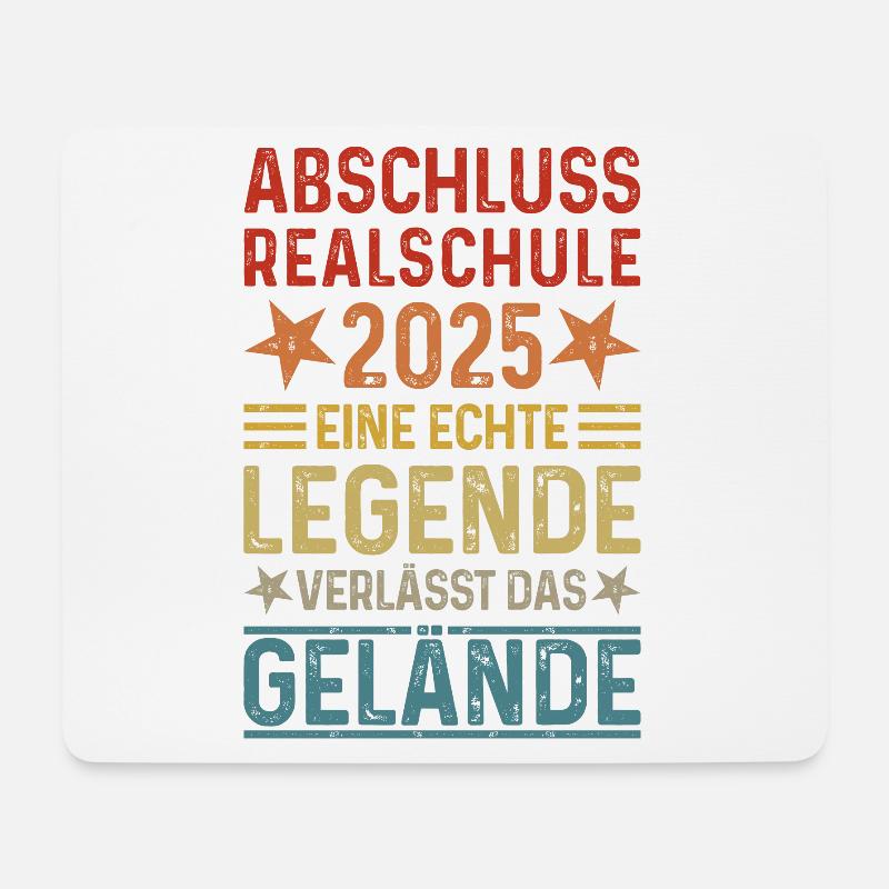 Abschluss Realschule 2025 Legende verlässt Gelände - Mousepad (Querformat) - Weiß