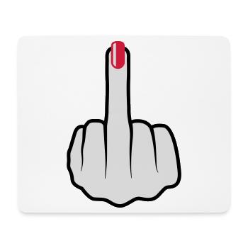 Women middle finger nail polish - Mouse Pad (horizontal) - white - Front