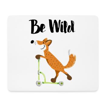 Be Wild Fuchs mit seinem Roller - Kinder - Lustig - Mousepad (Querformat) - Weiß - Vorne