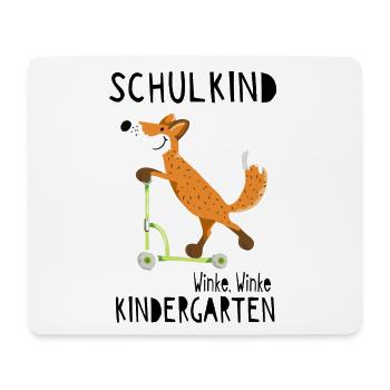 Schulkind und winke Kindergarten - Einschulung - Mousepad (Querformat) - Weiß - Vorne