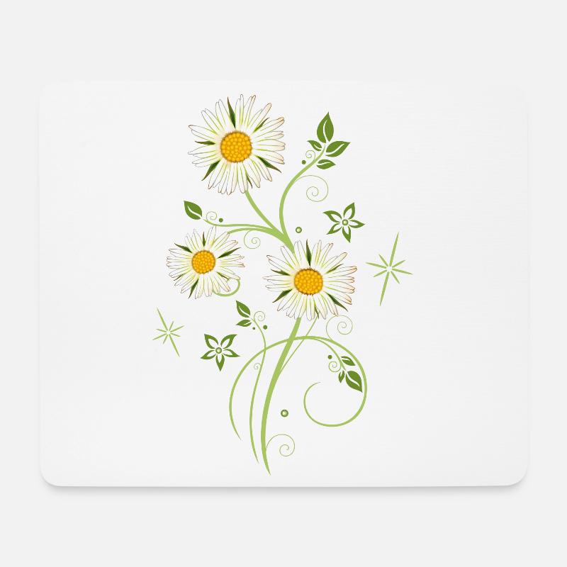 Margeriten Wildblumen Sommer - Mousepad (Querformat) - Weiß