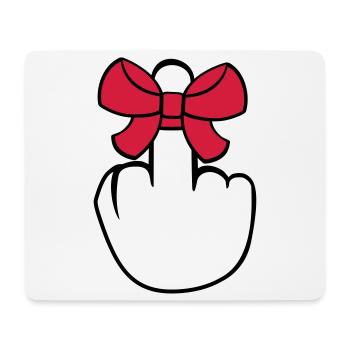 wanker middle finger show insult fuck you f - Mouse Pad (horizontal) - white - Front
