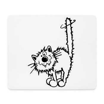 Drôle Chat - Tapis de souris (format paysage) - blanc - Devant