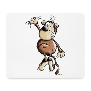Abenteuerlustiger Affe - Mousepad (Querformat) - Weiß - Vorne