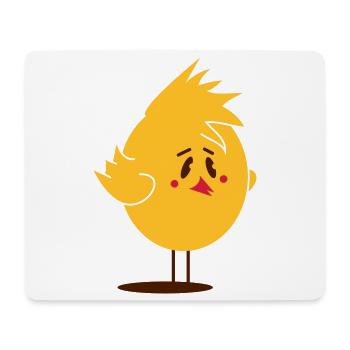 lustiges Küken mit Irokesen Frisur - Mousepad (Querformat) - Weiß - Vorne