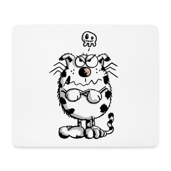 Mies gelaunte Katze - Comic - Skull - Fun - Mousepad (Querformat) - Weiß - Vorne