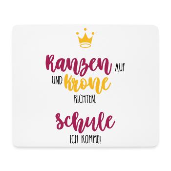Krone richten zum Schulanfang - Mousepad (Querformat) - Weiß - Vorne