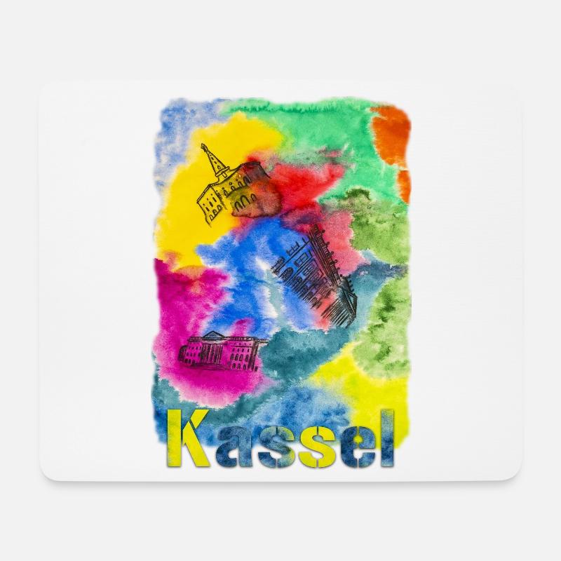 Kassel - ein Aquarell für eine wunderschöne Stadt - Mousepad (Querformat) - Weiß