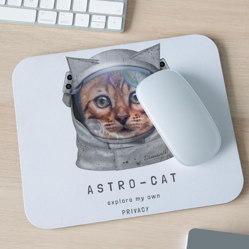 Astro chat Chat de l’espace Chat astronaute Chat dans l’espace Tapis de souris (format paysage)