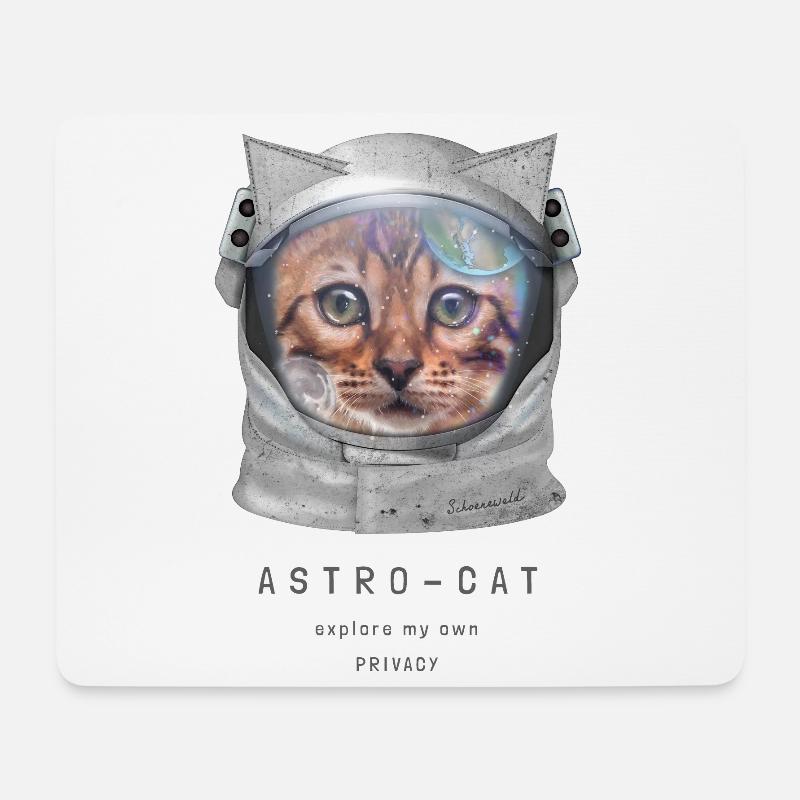 Astro cat | Space cat | Astronaut cat in space - Mouse Pad (horizontal) - white