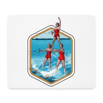 Ski nautique et acrobaties - Tapis de souris (format paysage) - blanc - Devant