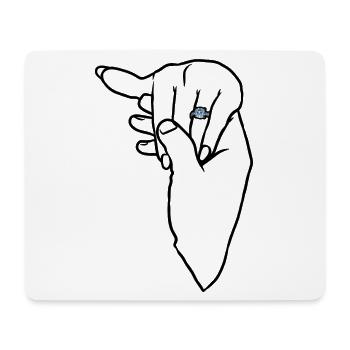 Engagement Wedding Ring Hand - Mouse Pad (horizontal) - white - Front
